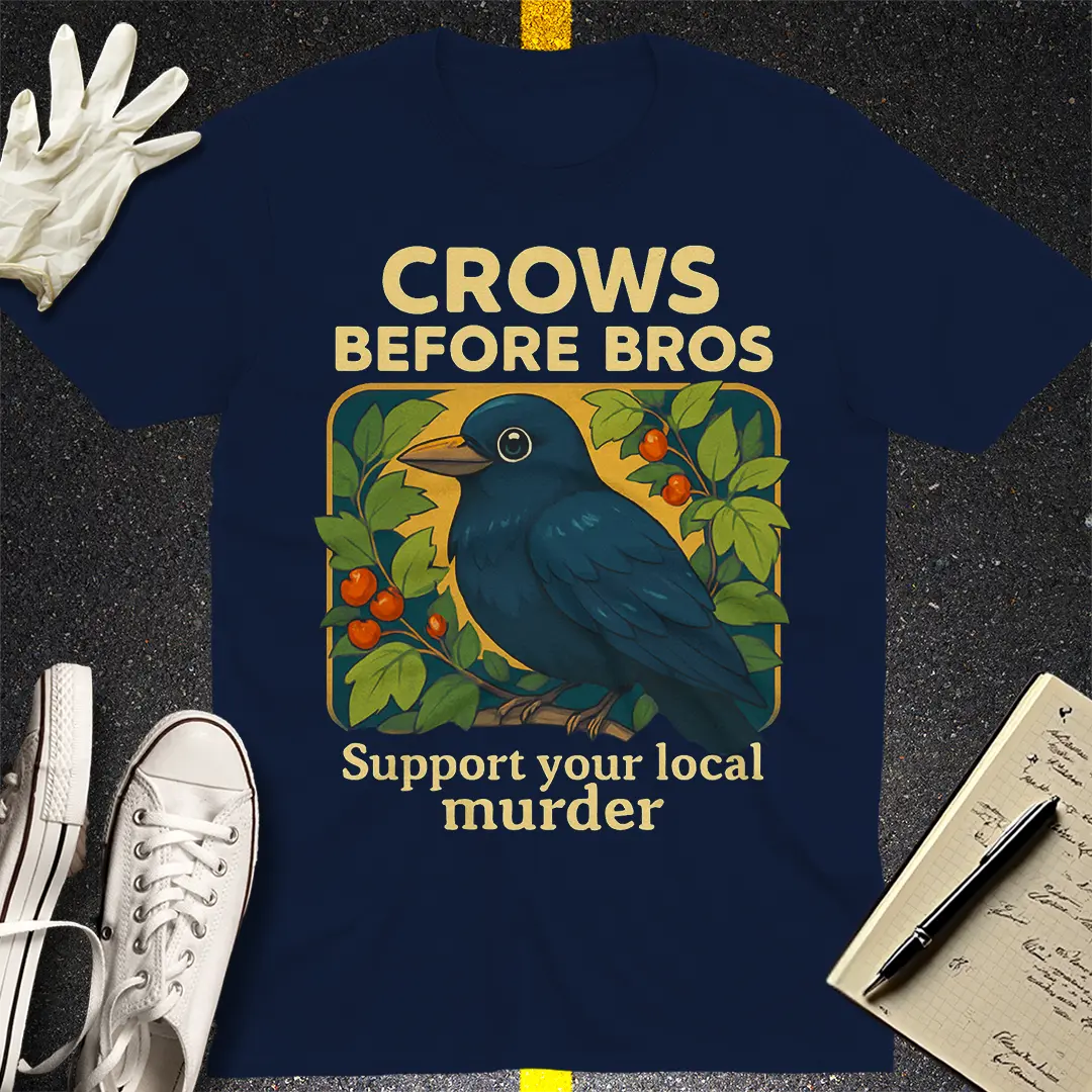 Crows Before Bros T-Shirt - Navy