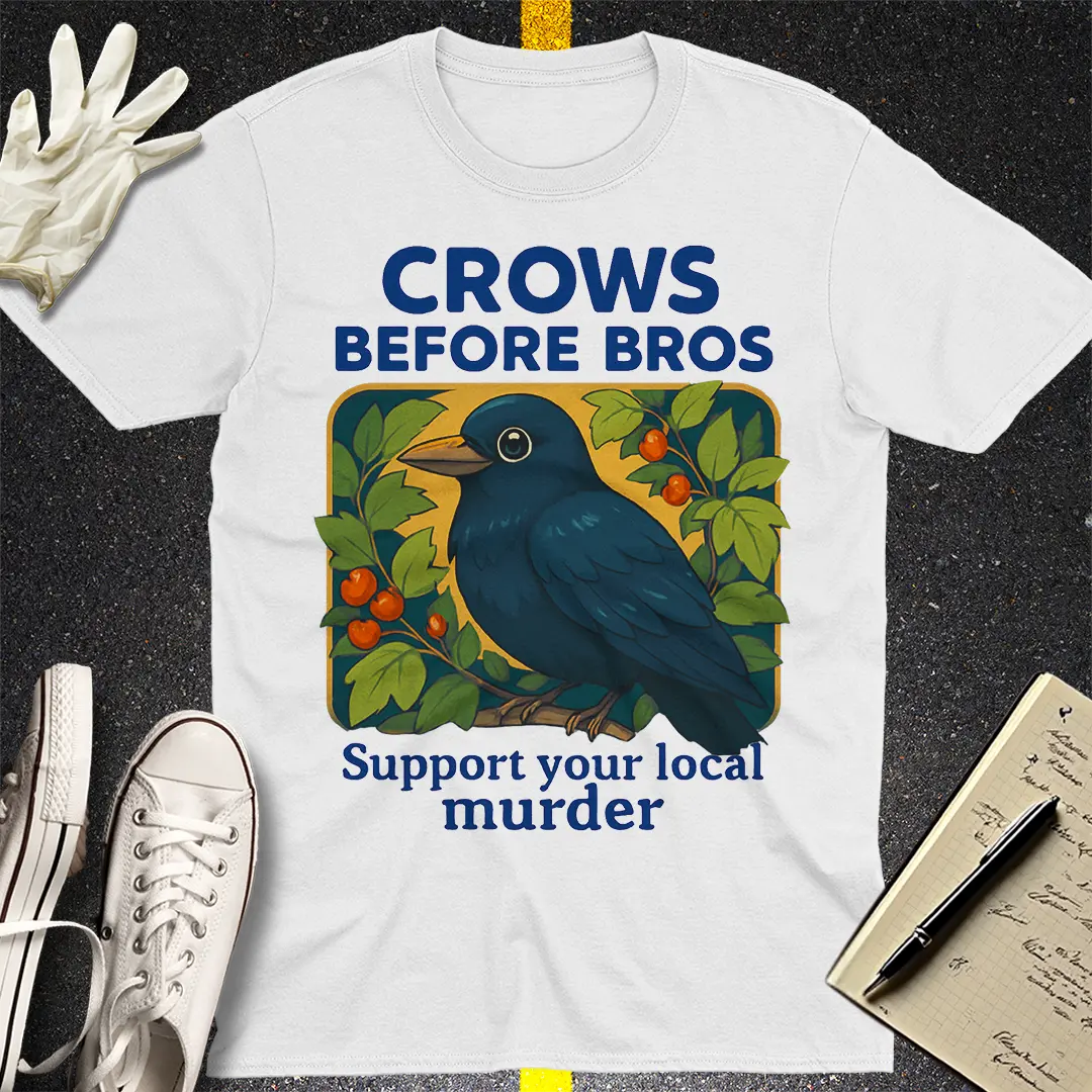 Crows Before Bros T-Shirt - White