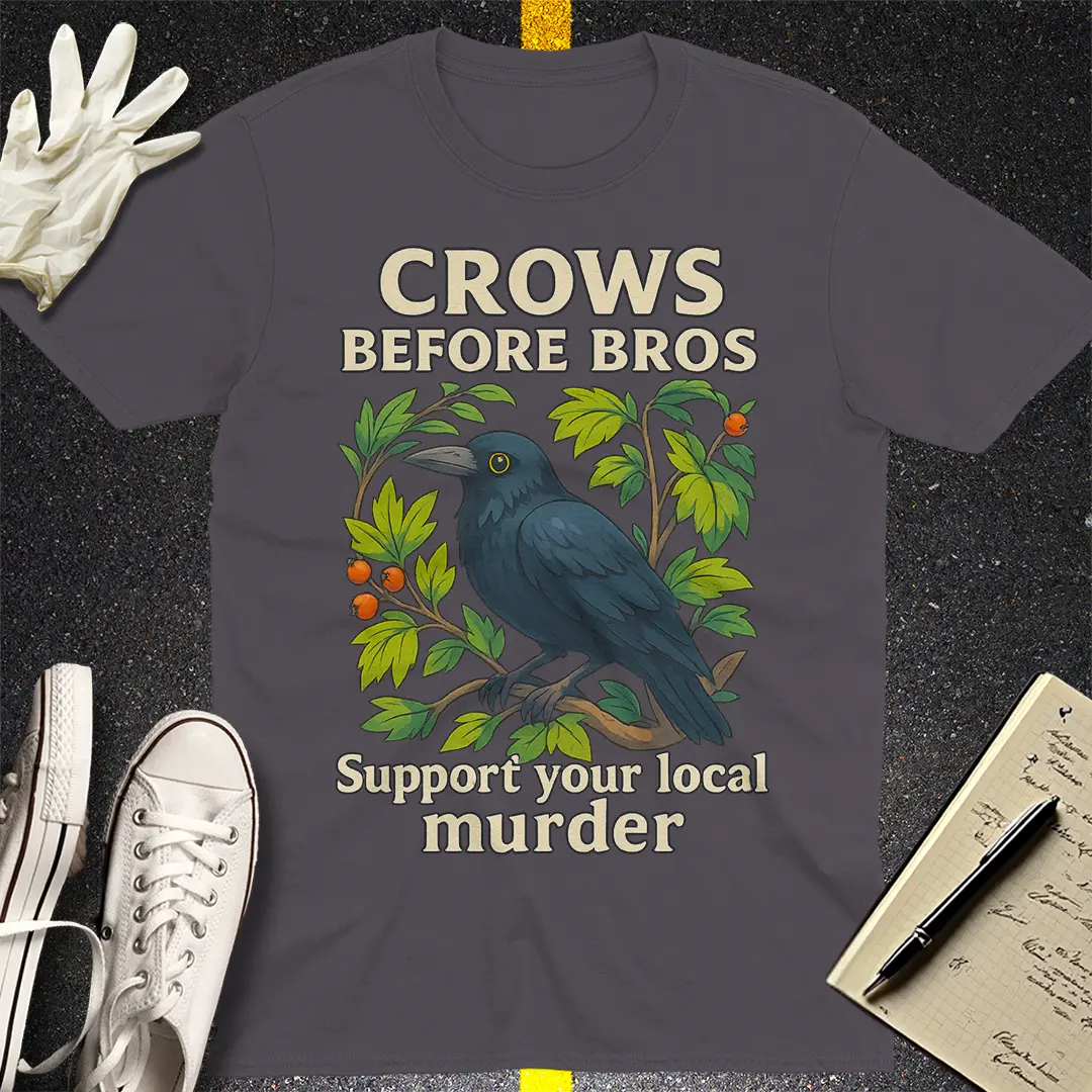 Crows Before Bros T-Shirt - Charcoal