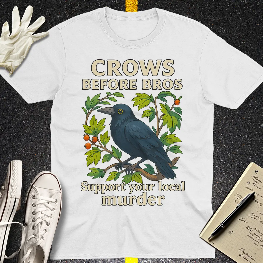 Crows Before Bros T-Shirt - White