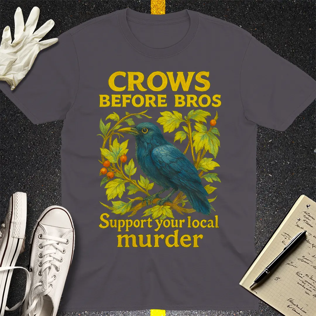 Crows Before Bros T-Shirt - Charcoal