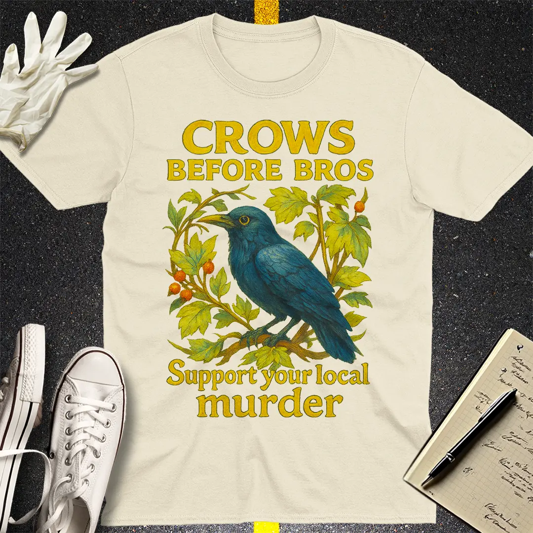 Crows Before Bros T-Shirt - Natural