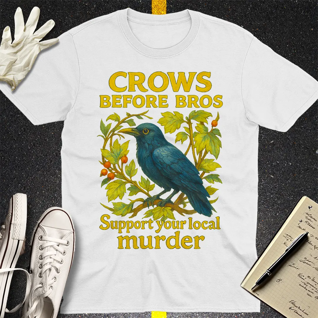 Crows Before Bros T-Shirt - White