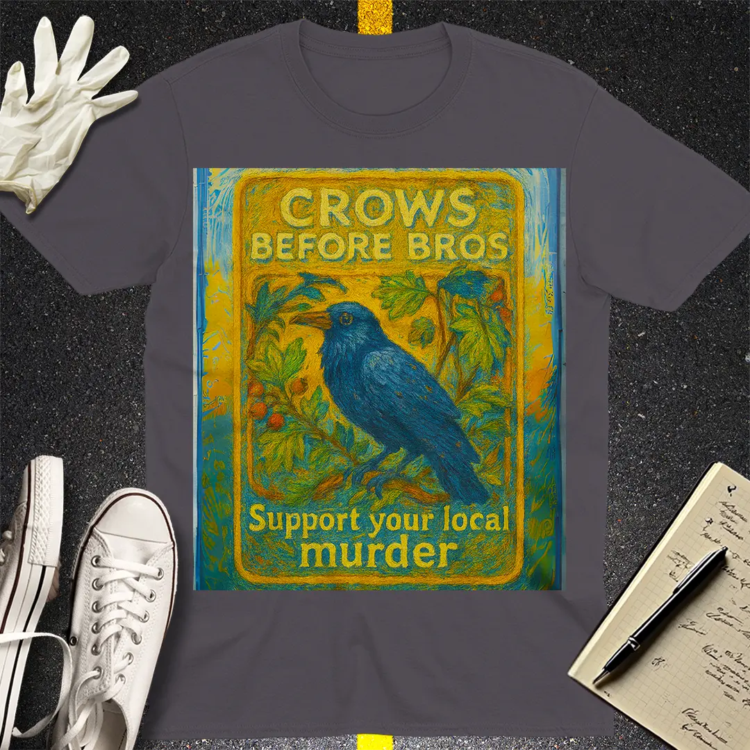 Crows Before Bros T-Shirt - Charcoal