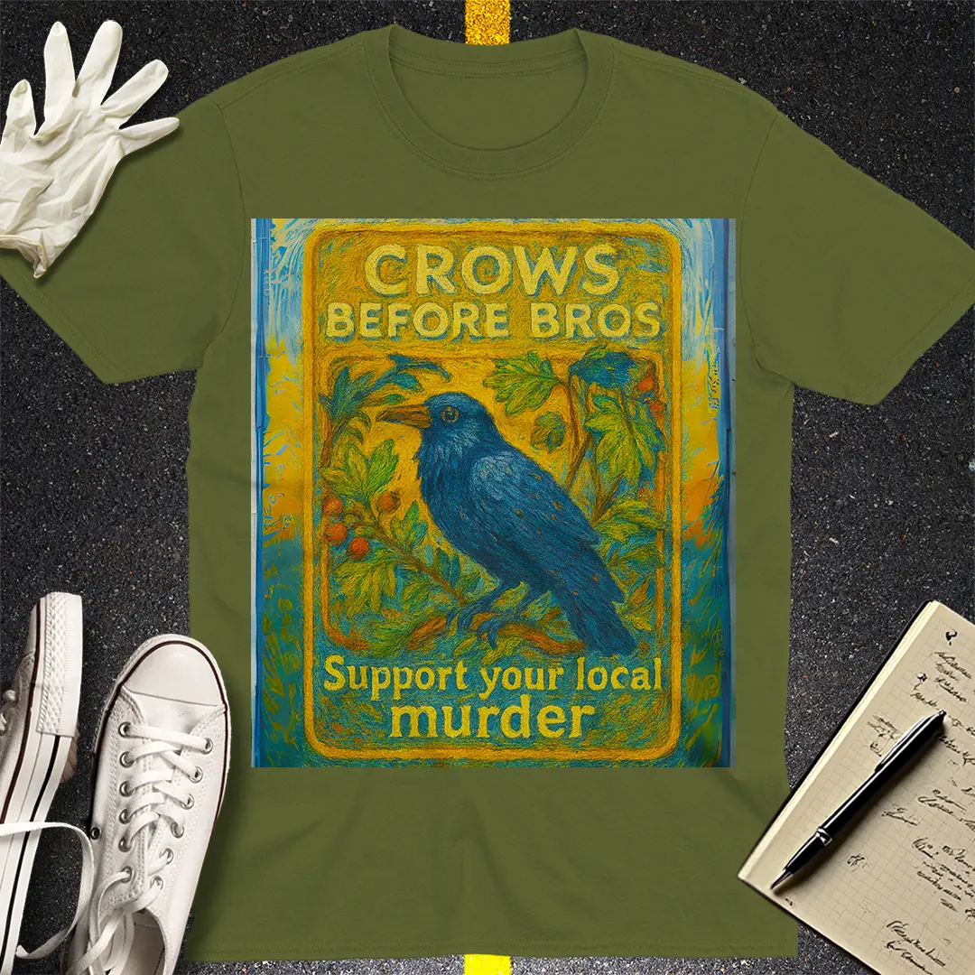 Crows Before Bros T-Shirt - Military Green