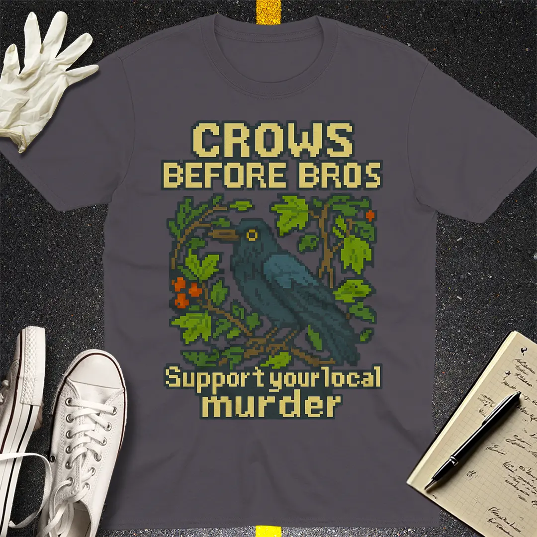 Crows Before Bros T-Shirt - Charcoal