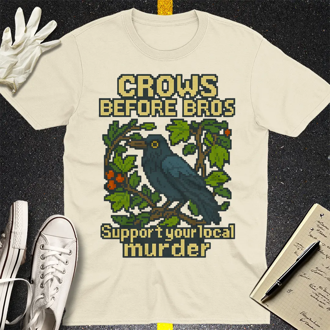 Crows Before Bros T-Shirt - Natural
