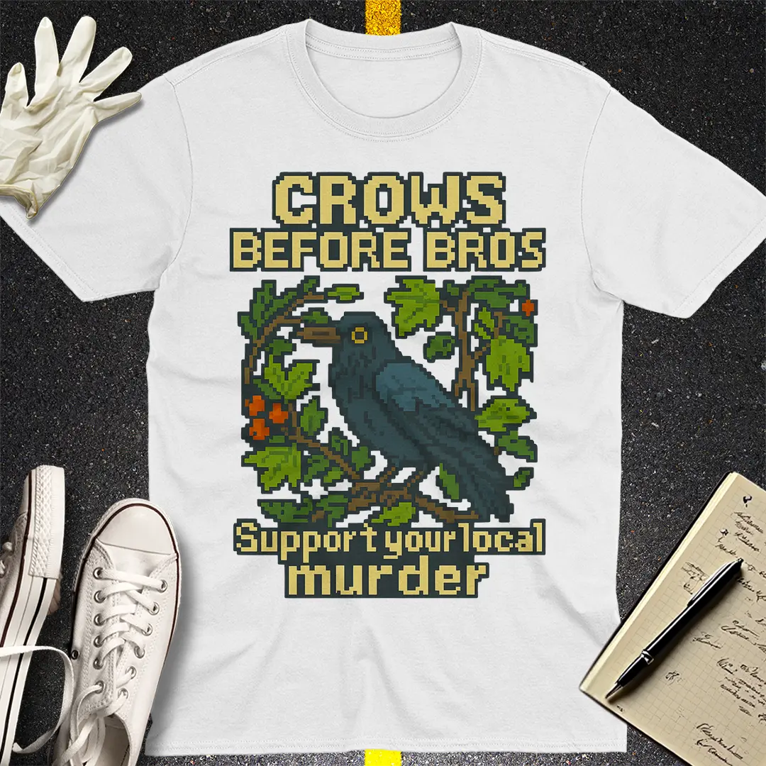 Crows Before Bros T-Shirt - White