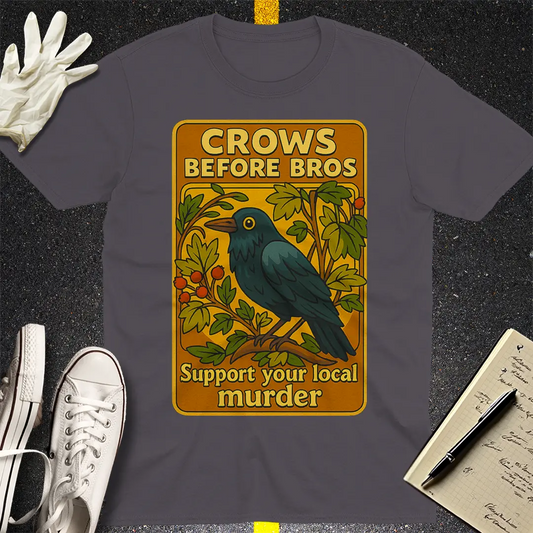 Crows Before Bros T-Shirt - Charcoal