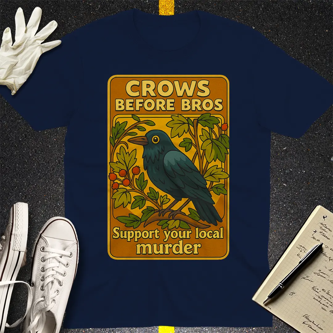Crows Before Bros T-Shirt - Navy