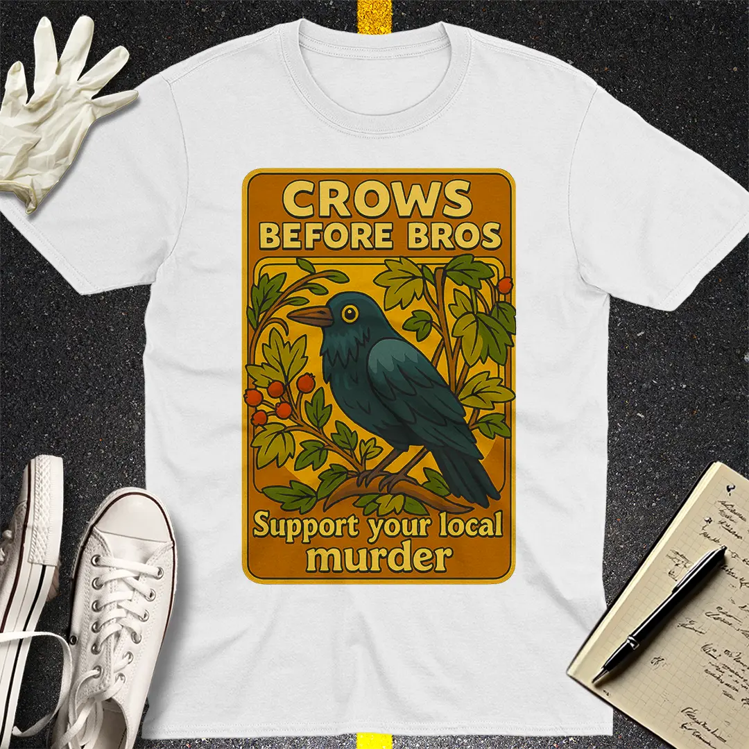 Crows Before Bros T-Shirt - White