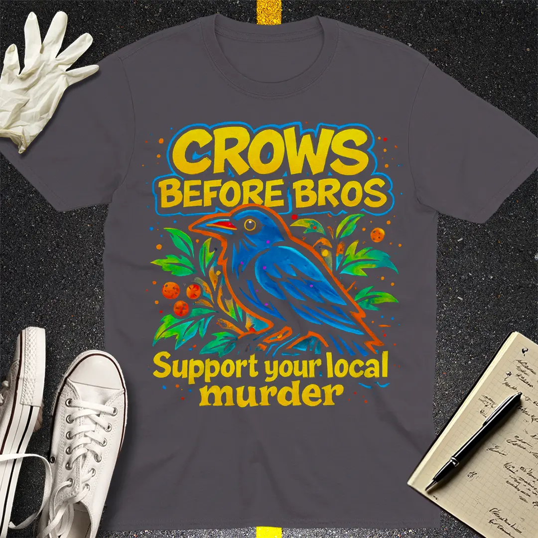 Crows Before Bros T-Shirt - Charcoal