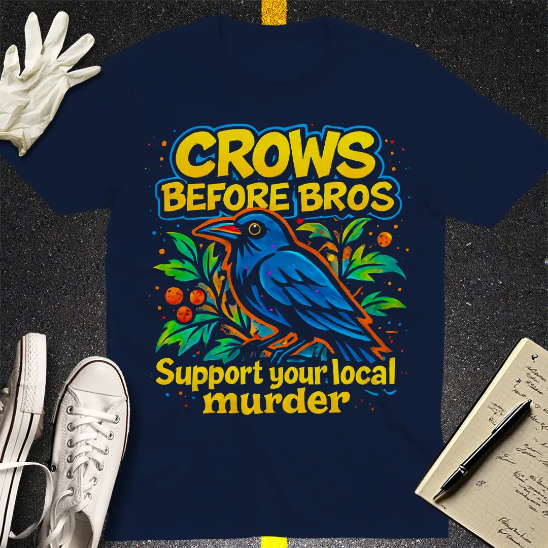 Crows Before Bros T-Shirt - Navy
