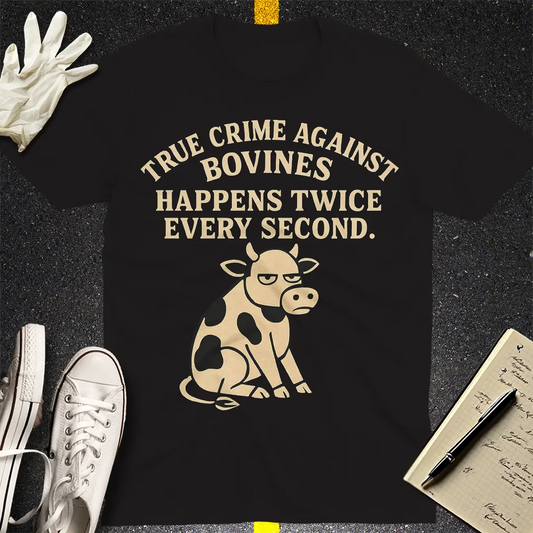 True Crime Against Bovines T-Shirt - Black