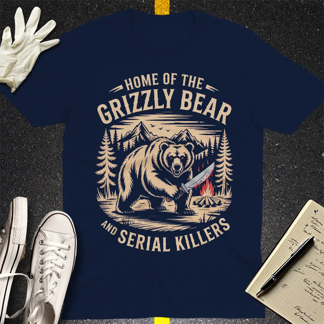 Grizzly Bear & Serial Killers T-Shirt - Navy