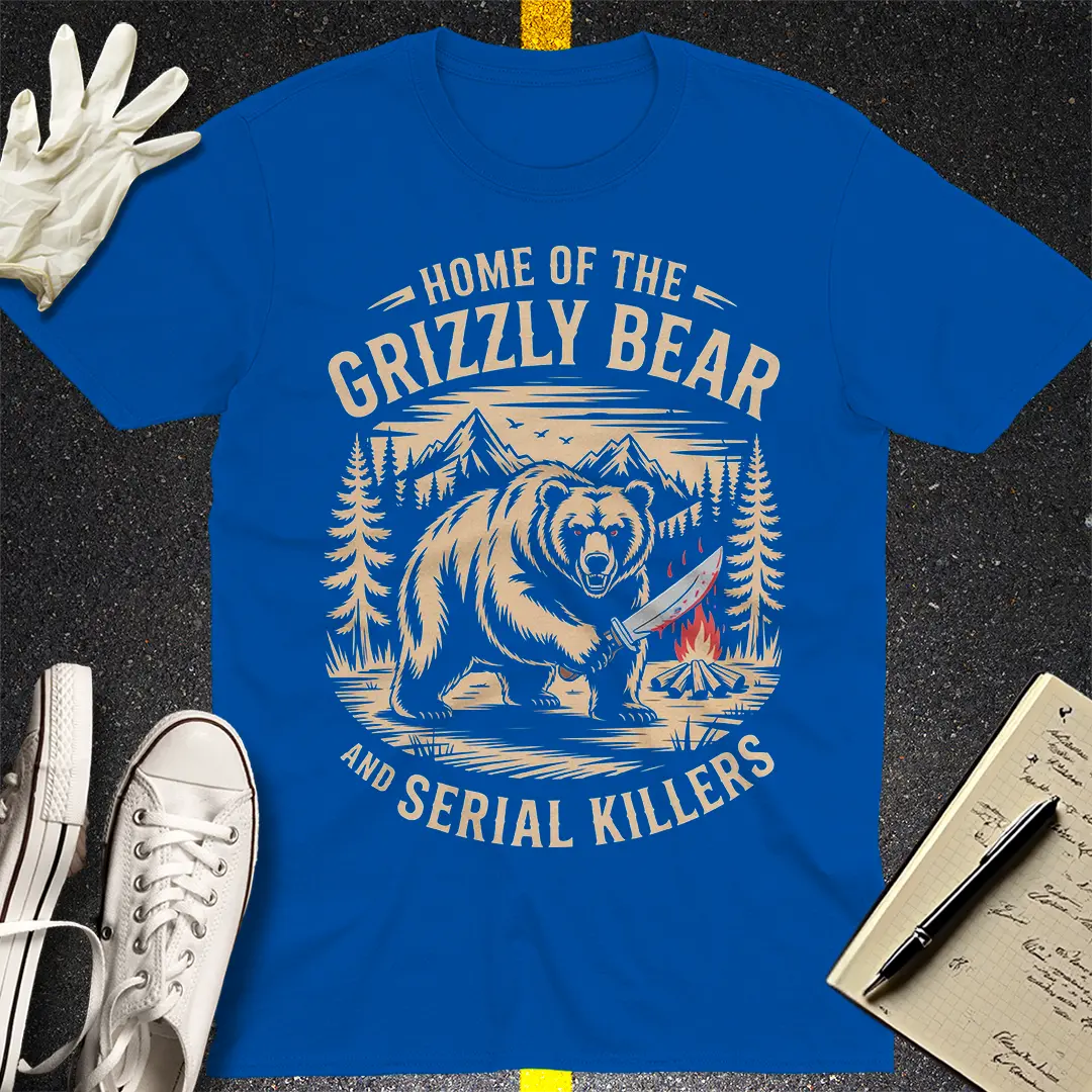 Grizzly Bear & Serial Killers T-Shirt - Royal