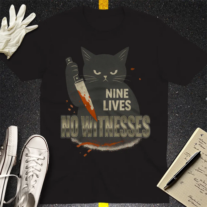 Nine Lives No Witnesses T-Shirt - Black