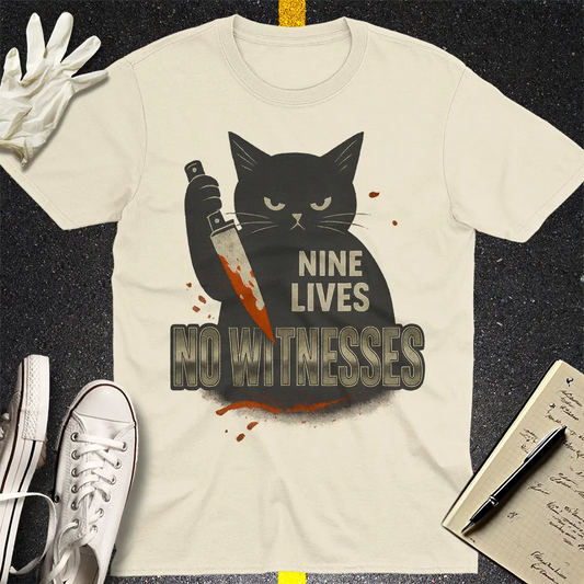 Nine Lives No Witnesses T-Shirt - Natural