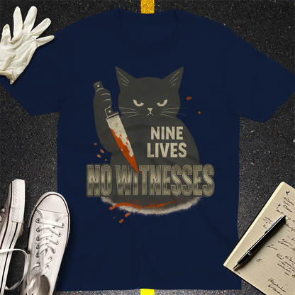 Nine Lives No Witnesses T-Shirt - Navy