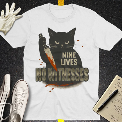 Nine Lives No Witnesses T-Shirt - White