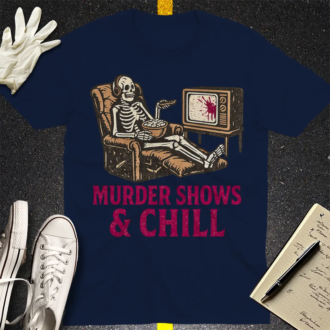 Murder Shows & Chill T-Shirt - Navy