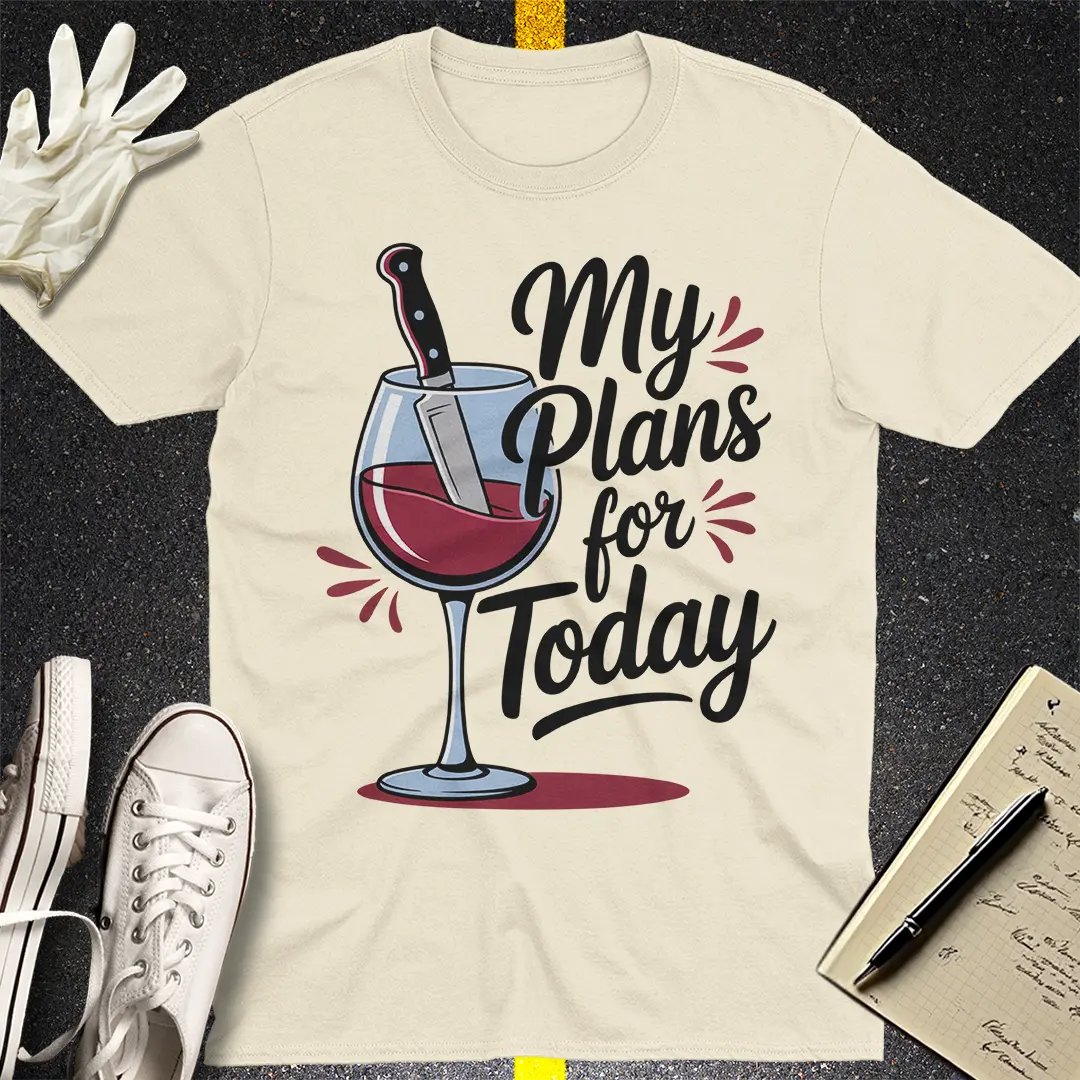 Wine and Dagger T-Shirt - Natural