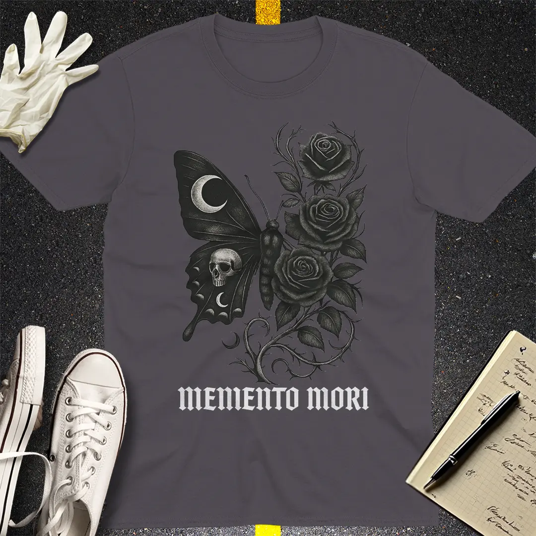 Memento Mori Gothic T-Shirt - Charcoal