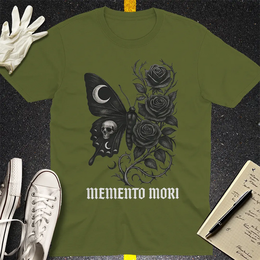 Memento Mori Gothic T-Shirt - Military Green