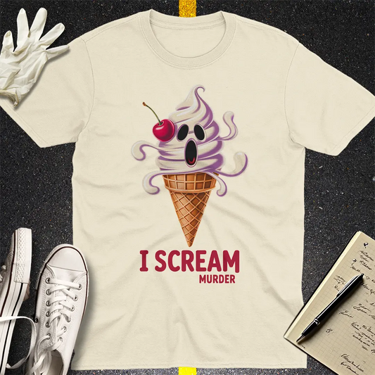 I Scream Murder T-Shirt - Natural