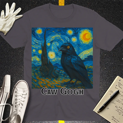 Caw Gogh T-Shirt - Charcoal
