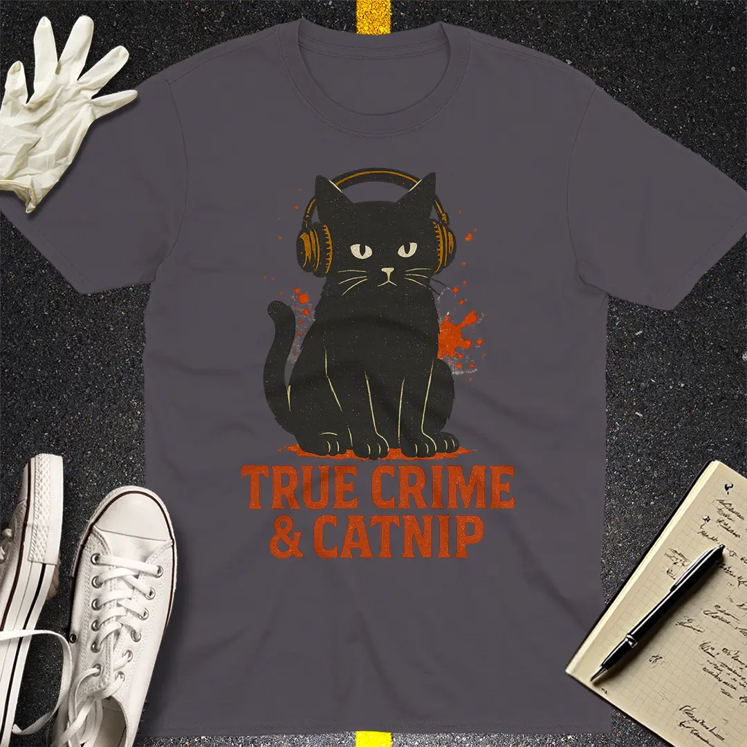 True Crime & Catnip T-Shirt - Charcoal