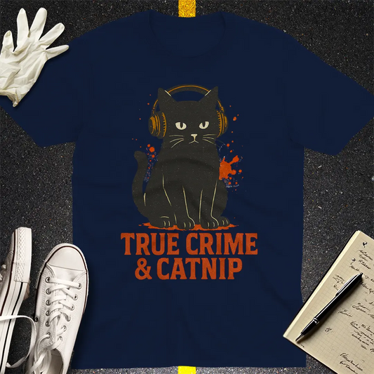 True Crime & Catnip T-Shirt - Navy