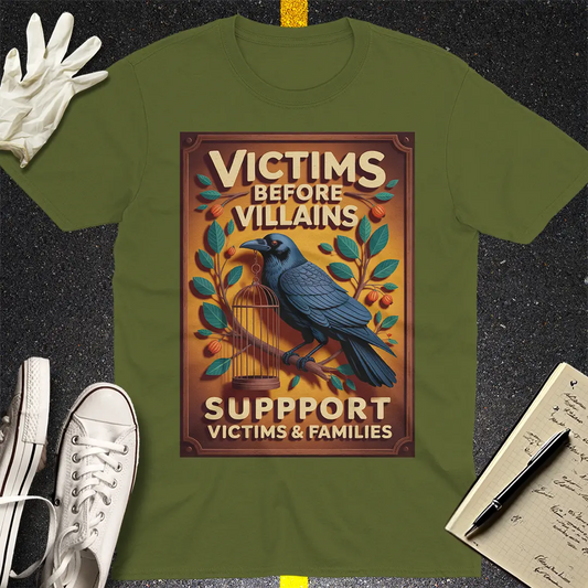 Victims Before Villains T-Shirt - Military Green