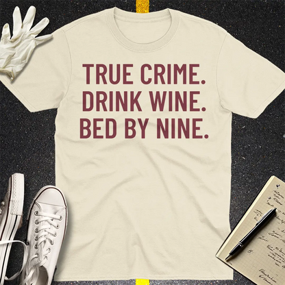 True Crime & Wine T-Shirt - Natural