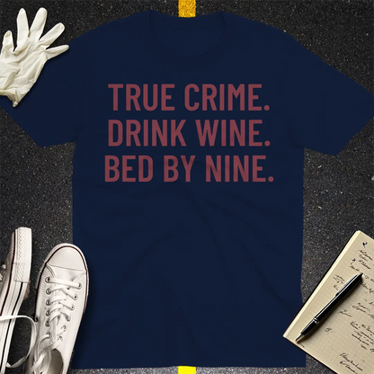 True Crime & Wine T-Shirt - Navy