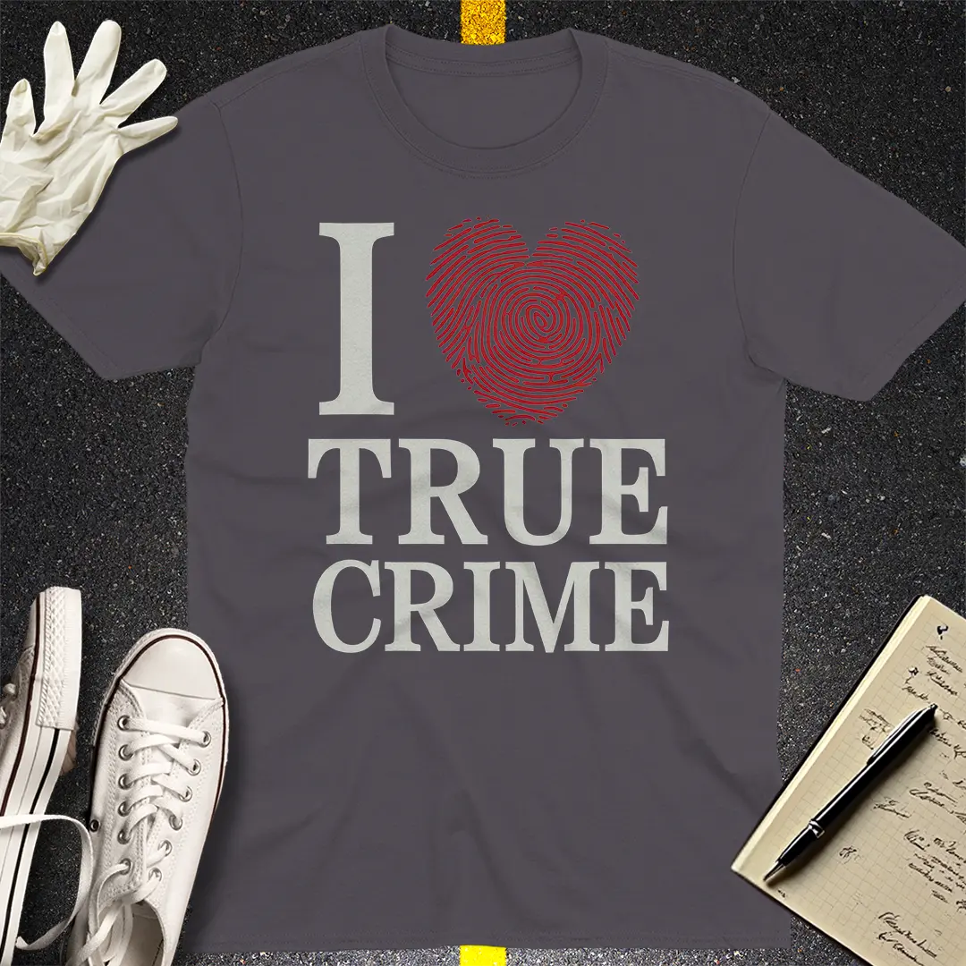 I Heart True Crime T-Shirt - Charcoal