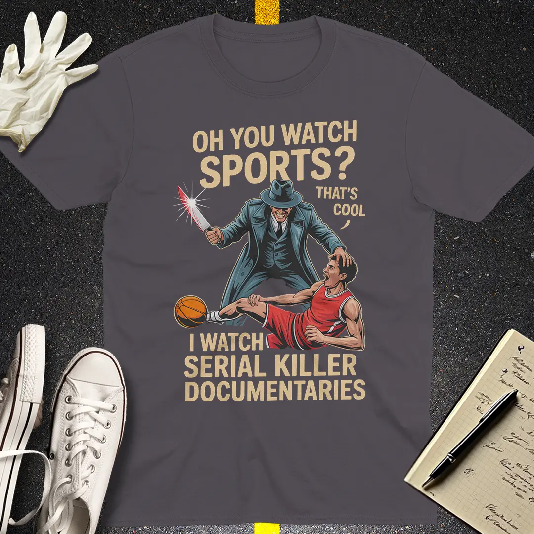 Serial Killer Documentaries T-Shirt - Charcoal