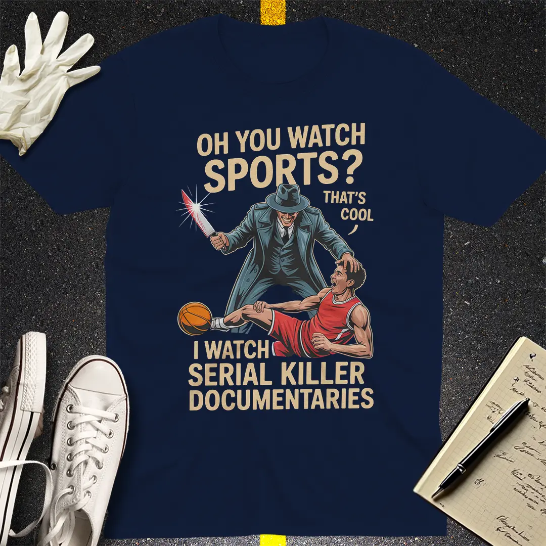 Serial Killer Documentaries T-Shirt - Navy