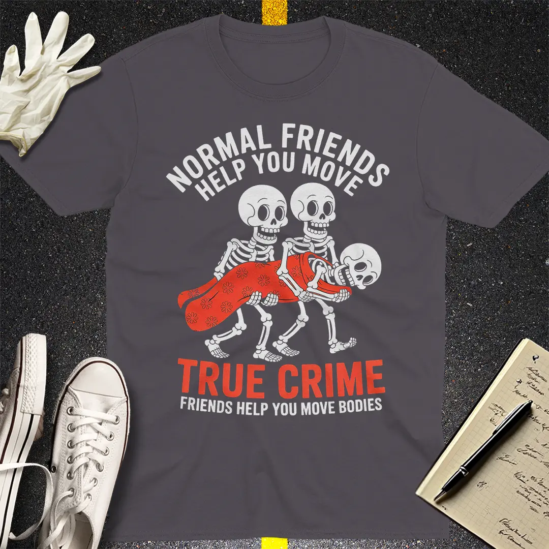 True Crime Skeleton Crew T-Shirt - Charcoal