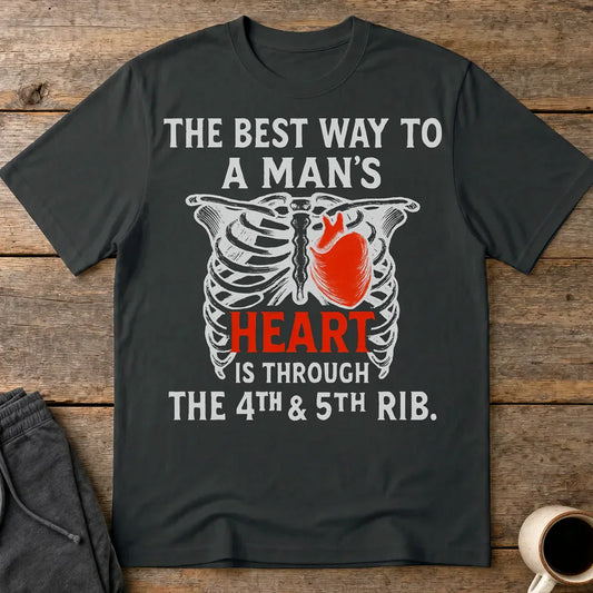 Shortcut To A Man's Heart T-Shirt - Black