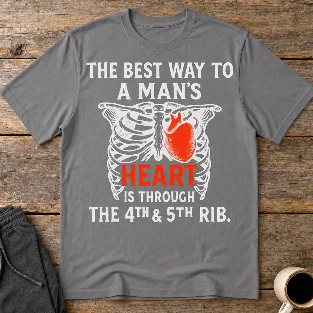 Shortcut To A Man's Heart T-Shirt - Charcoal