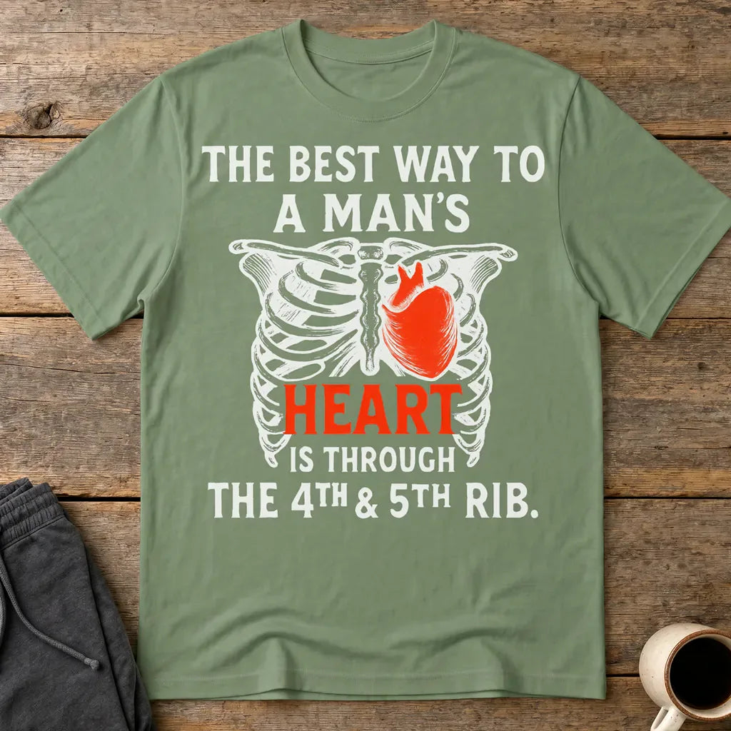 Shortcut To A Man's Heart T-Shirt - Military Green