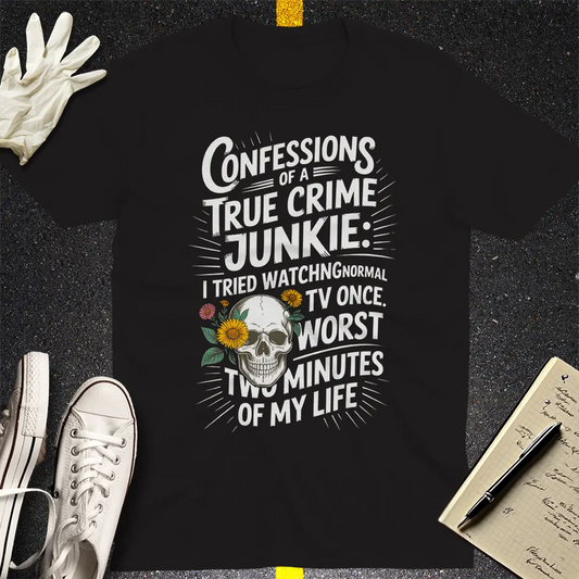 True Crime Junkie Confessions T-Shirt - Black