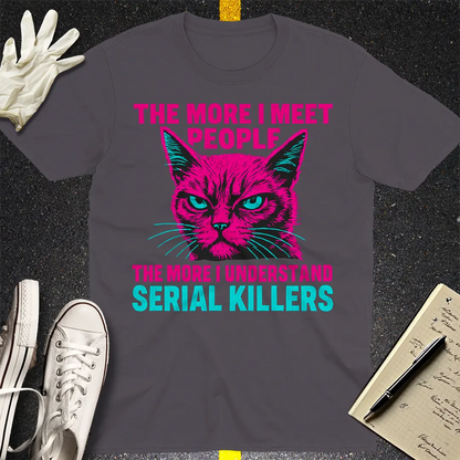 Serial Killer Cat T-Shirt - Charcoal