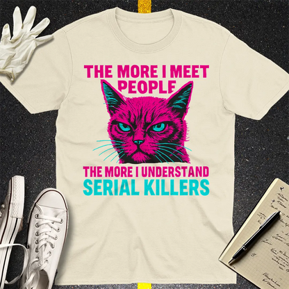 Serial Killer Cat T-Shirt - Natural