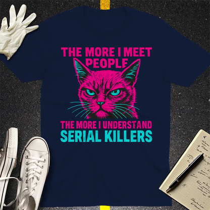 Serial Killer Cat T-Shirt - Navy