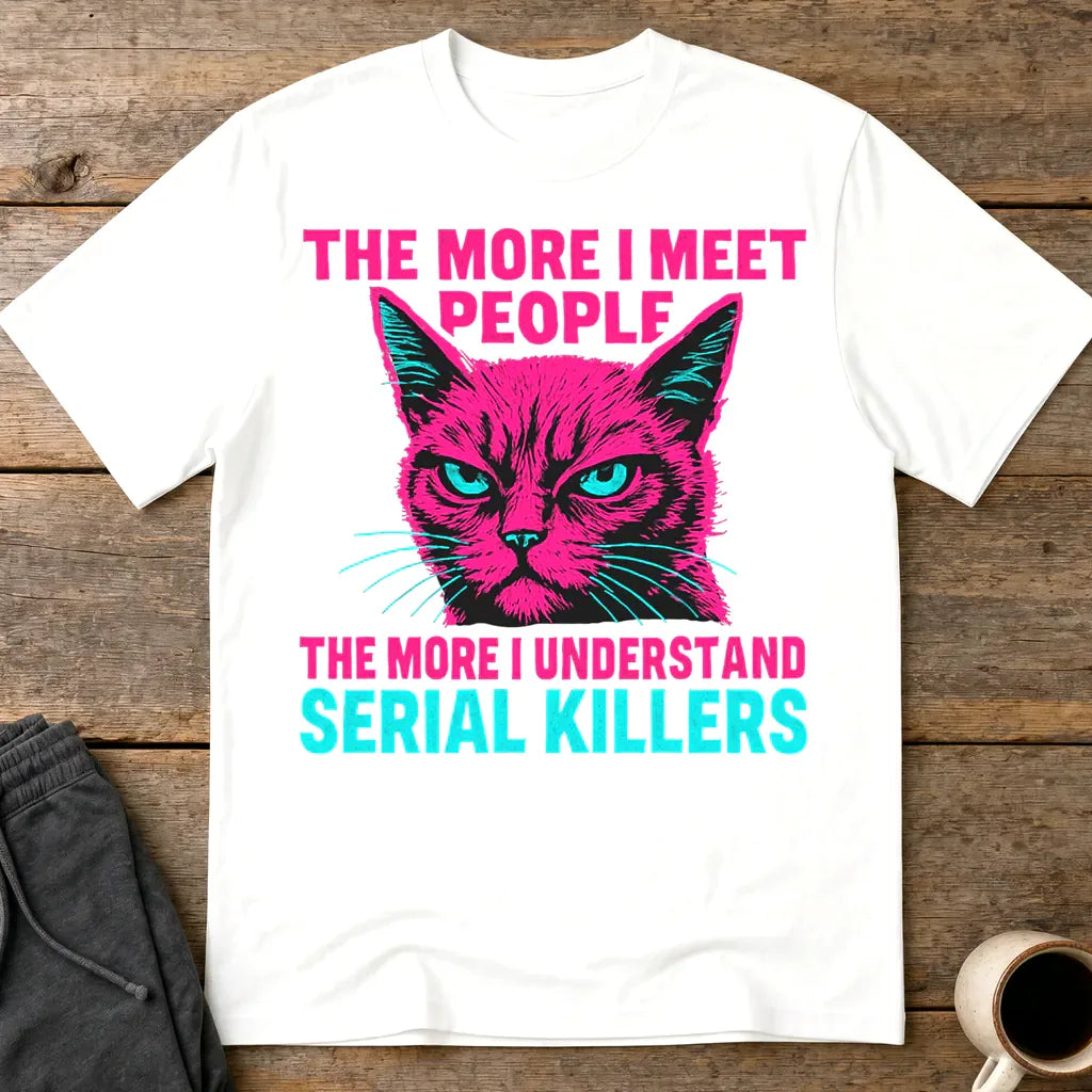 Serial Killer Cat T-Shirt - White