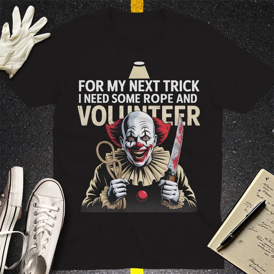 Creepy Clown Trick T-Shirt - Black