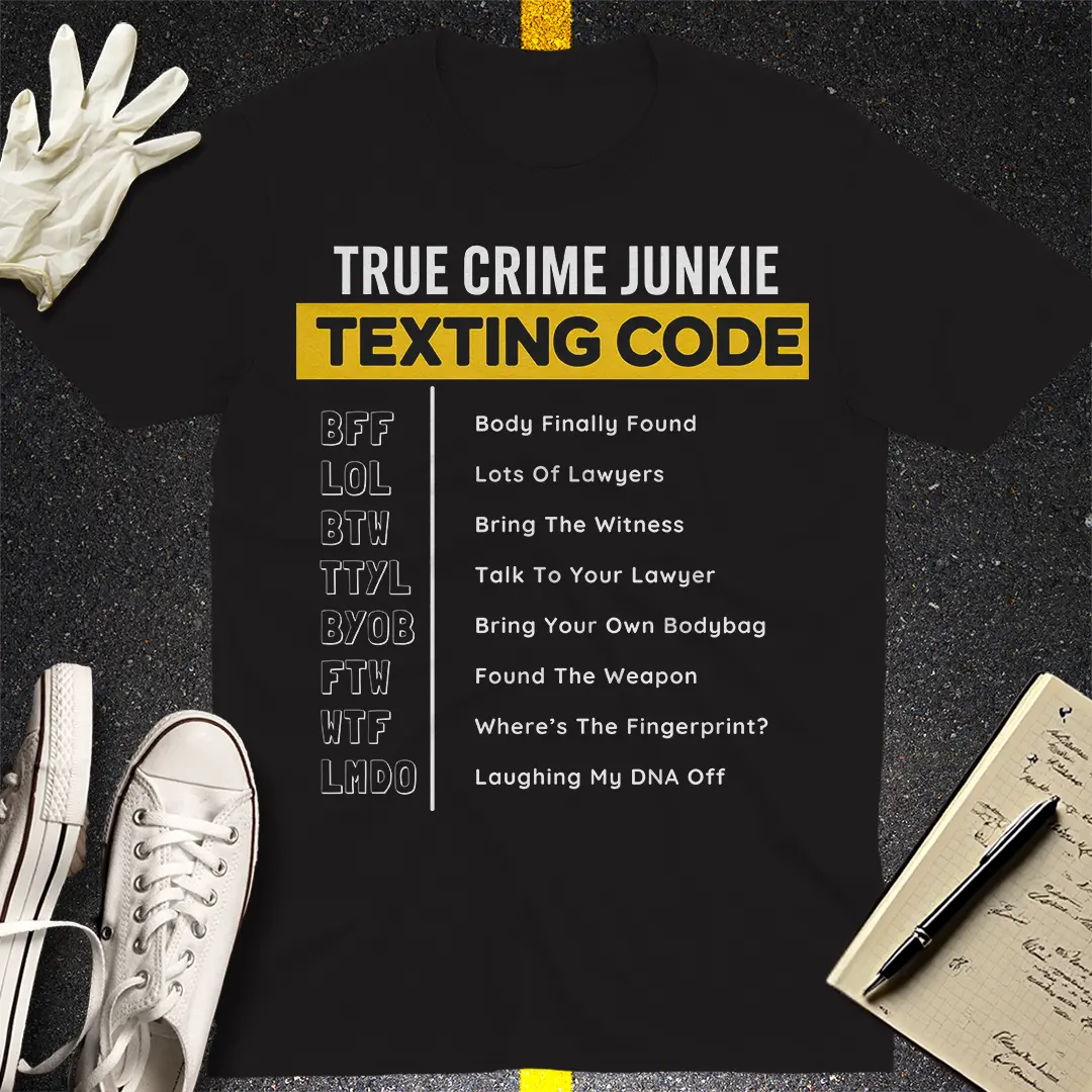 True Crime Junkie Code T-Shirt - Black