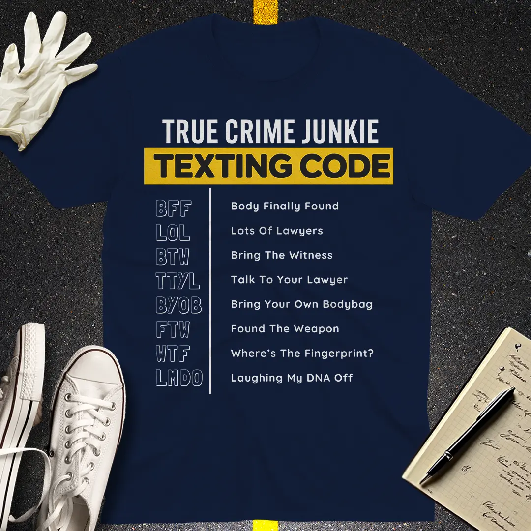True Crime Junkie Code T-Shirt - Navy